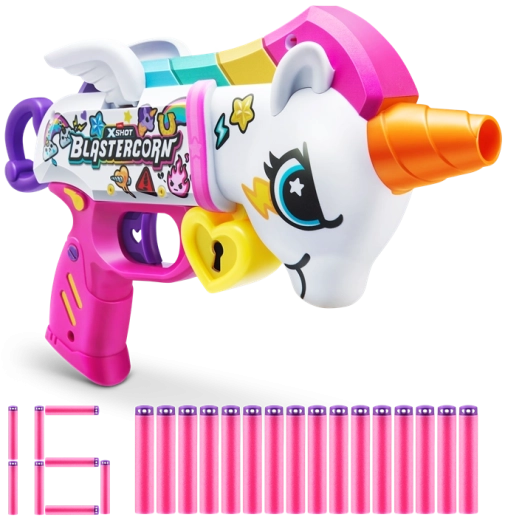 X-Shot Blastercorn Eenhoorn met 16 pijltjes