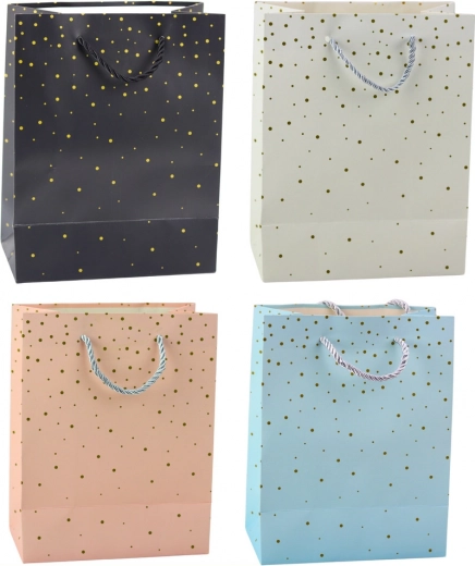 Cadeautas met gouden stippen 23 × 18 × 10,5 cm