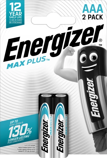 Energizer Max Plus AAA alkaline batterijen, 2 st.
