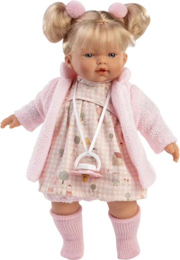 Llorens Roberta realistische pop met geluiden en zacht stoffen lichaam 33 cm