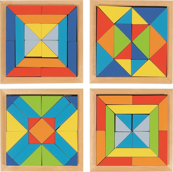 Mosaïque en bois Le monde des formes