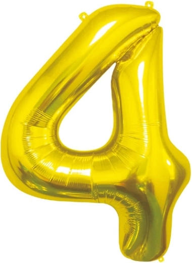 Foil Balloon Number 4 Gold 85 cm