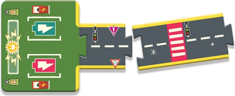 Realistic road with traffic elements