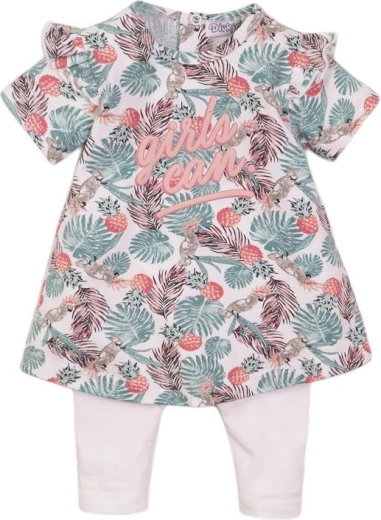 Dirkje ensemble deux pièces de robes pour enfants blanc et multicolore tropical