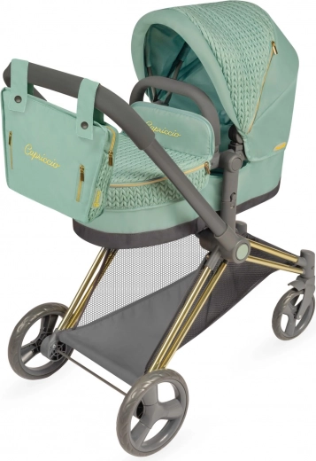 Folding 3-in-1 doll stroller with bag CAPRICCIO, 73 cm