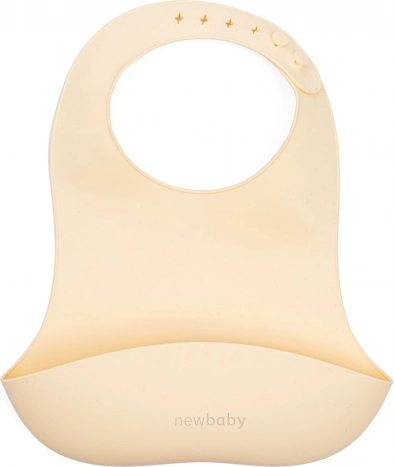 Siliconen slabbetje New Baby beige 28 cm