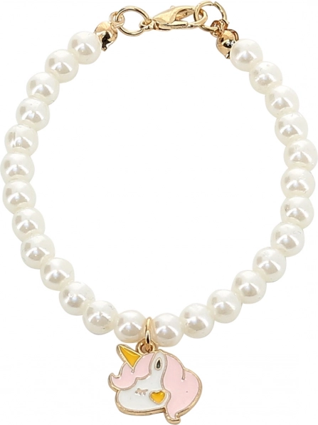 Collier de perles avec pendentif licorne pour poupée 39–48 cm