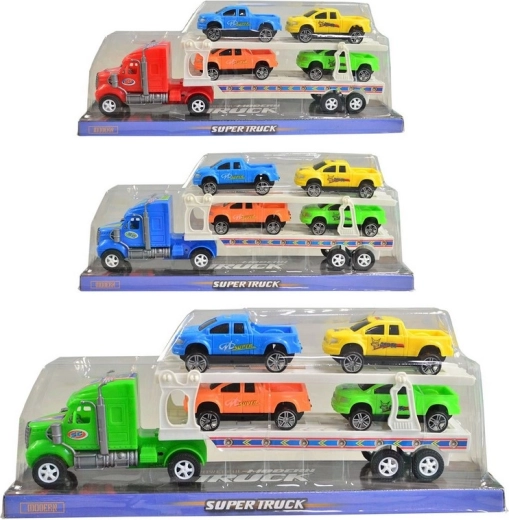 Pull-Back Car Transporter Truck with Cars 31.4 × 13.2 × 8.5 cm
