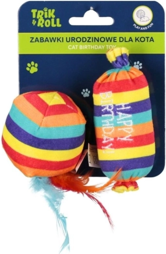 Set de jouets d’anniversaire pour chats – 2 pcs