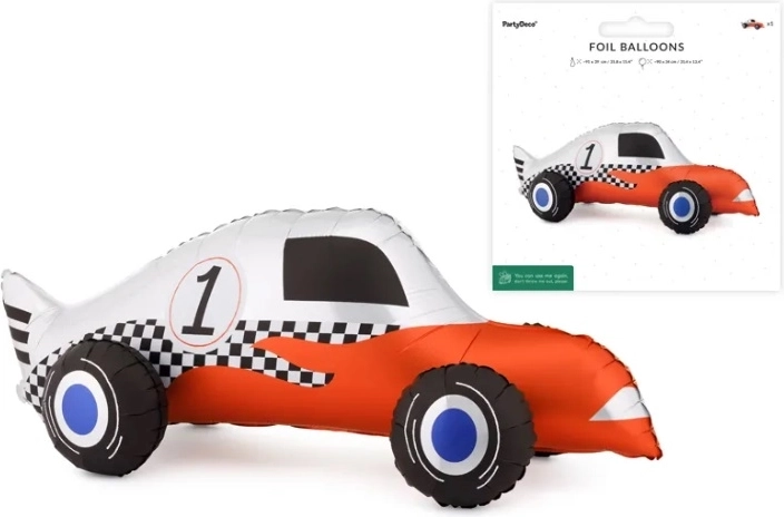 Standing foil balloon race car (assorted) 90 × 34 cm