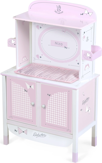 Wooden doll wardrobe with play center Niza