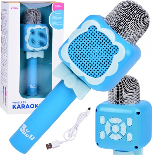 Microphone karaoke sans fil pour enfants avec Bluetooth et enregistrement – Rose