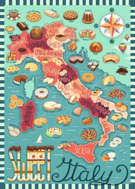 Puzzle RAVENSBURGER Süße Karte Italiens 1000 Teile