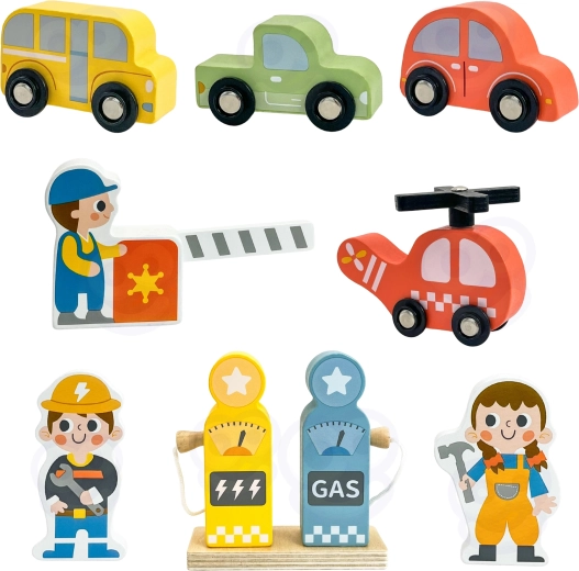 Riche ensemble de véhicules et de figurines