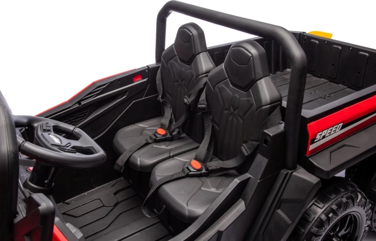 Double siège en simili cuir avec ceintures