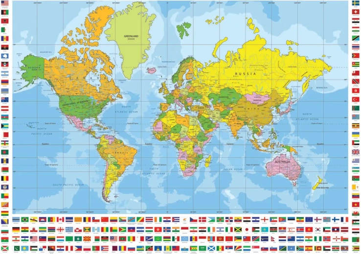 Puzzel Politieke wereldkaart XL 700 stukjes