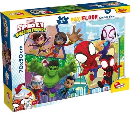 Lisciani Marvel Spidey en zijn geweldige vrienden – maxi vloerpuzzel 24 stukjes (70 × 50 cm)