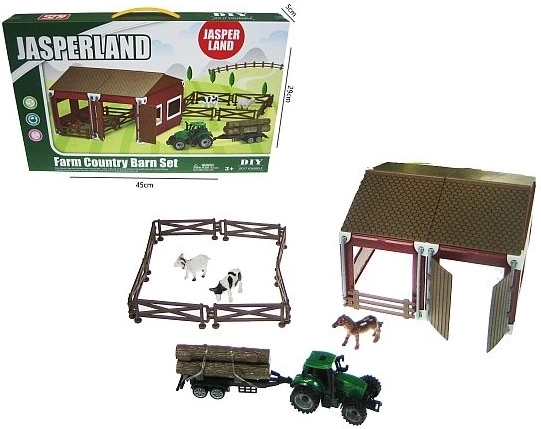 Ferme avec tracteur et animaux (51 pièces)