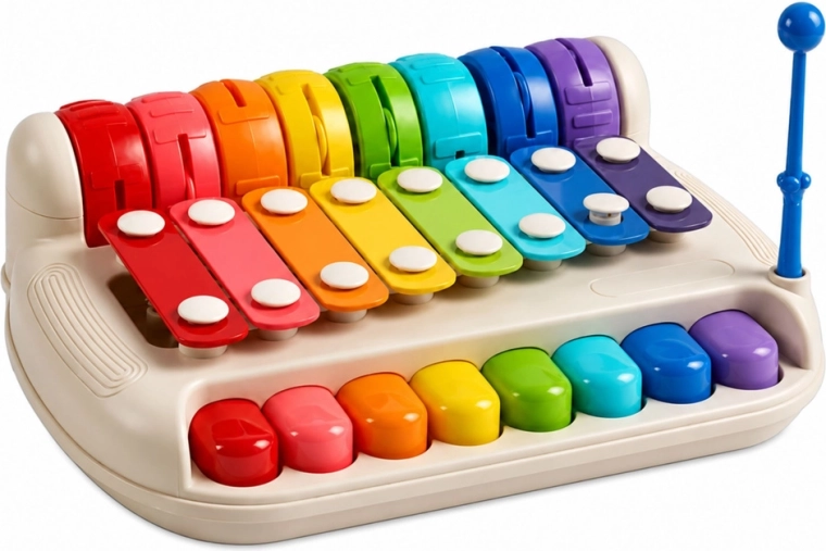 Two instruments in one: xylophone and piano