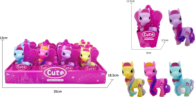 Rubberen pony 12 cm
