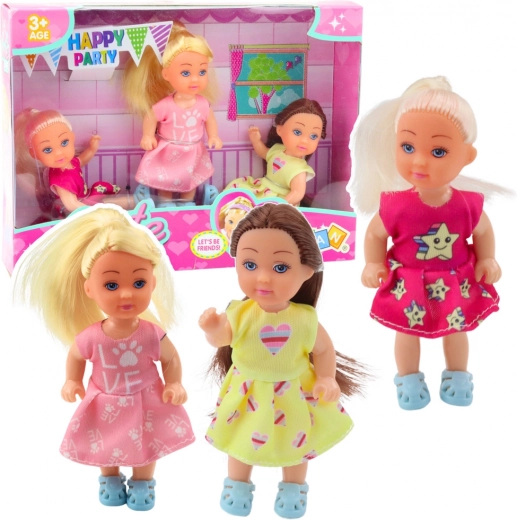 Set of 3 Mini Dolls for a Birthday Party