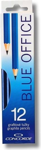 CONCORDE Blue Office Graphite Pencils 2B, 12 pcs