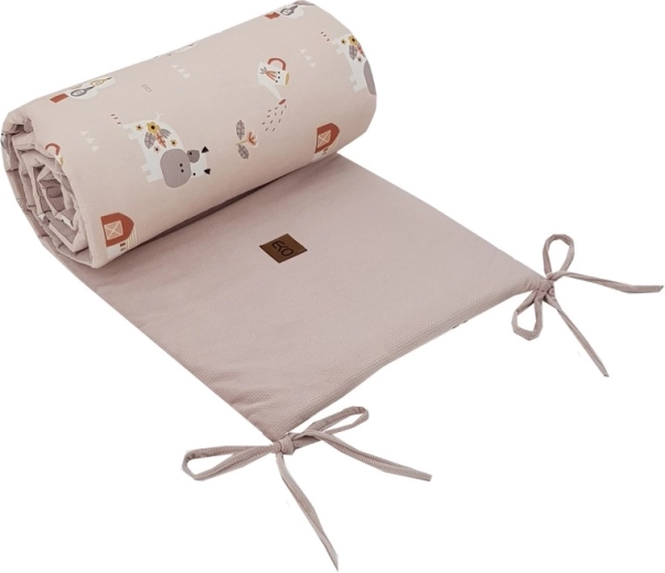 Tour de lit Eko velvet Bees Beige