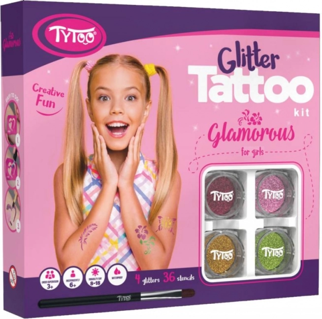 TyToo Glamorous – großes Set glitzernder Tattoos für Mädchen
