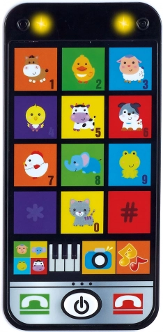 Interactive kids’ smartphone with lights and sounds, 6.5 × 13.5 cm