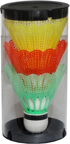 Volants de badminton en plastique colorés – lot de 3 pièces