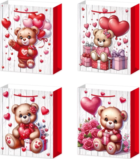 Gift Bag M – Teddy Bear with Hearts