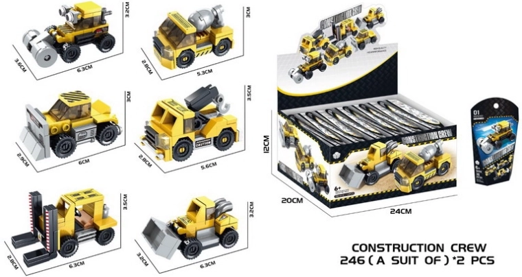 Bouwset bouwvoertuig 6,3 cm