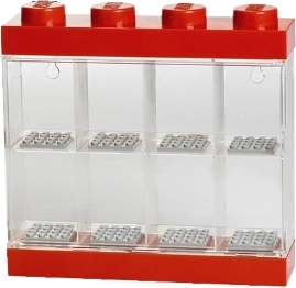 LEGO display case for 8 minifigures – red