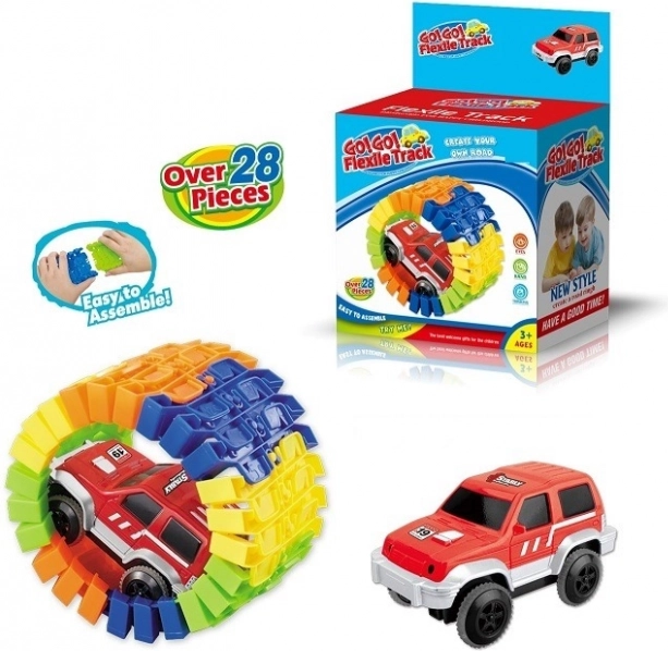 Voiture avec circuit de course modulable – 28 pièces
