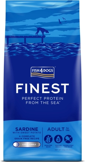 Kibble for large adult dogs with FISH4DOGS sardine and sweet potatoes 6 kg