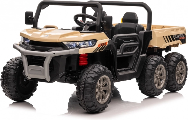 Kids’ Electric Car Farmer Truck 24V with Tipping Bed – Beige