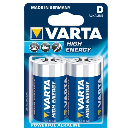 Alkalische Batterien D 1,5 V Varta High Energy, 2 Stk.