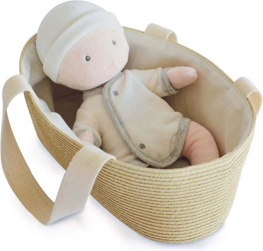 Doudou Jolijou poupée Pol dans un sac de transport pour poussette 28 cm