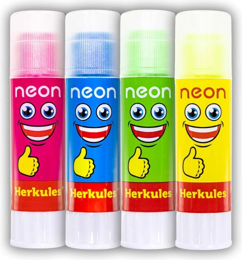 Herkules Neon Glue Stick 15 g with Glitter