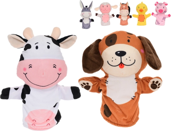 Pluchen handpop dier 27 cm voor baby’s