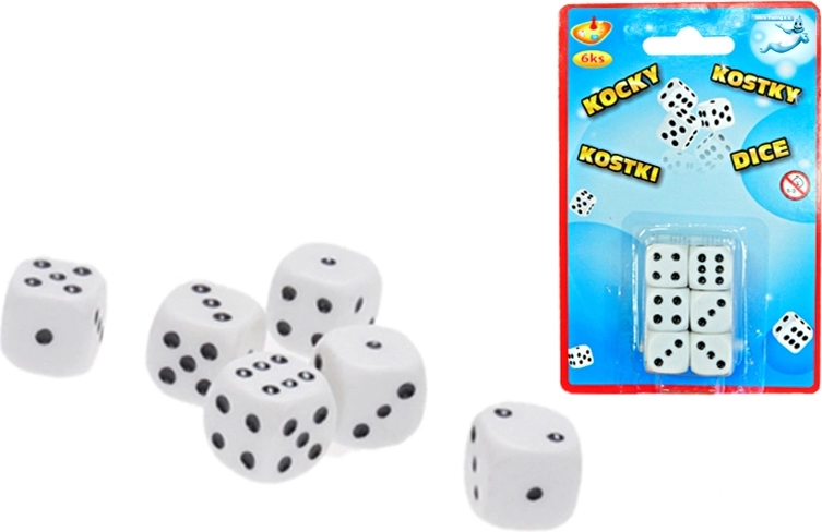 Dés de jeu 16 mm – lot de 6 pièces