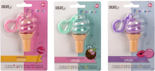 Candy Lip Gloss Ice Cream Cone Keychain
