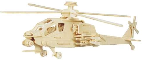 Woodcraft houten 3D-puzzel – Apache-helikopter