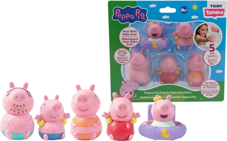 TOMY Peppa Pig squirt bath toys, 5 pcs