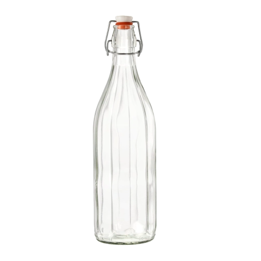 Costolata Glass Bottle 1 l with Lever Closure