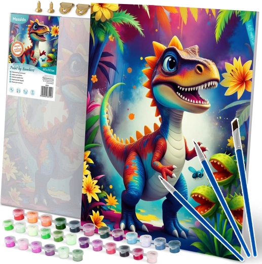 Malen nach Zahlen 40 × 50 cm – Dinosaurier MASSIDO