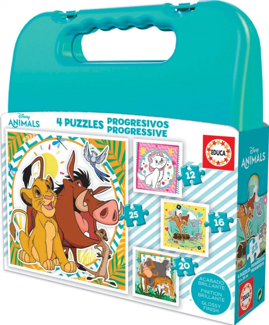 Disney Animals Puzzle in a Suitcase 4-in-1