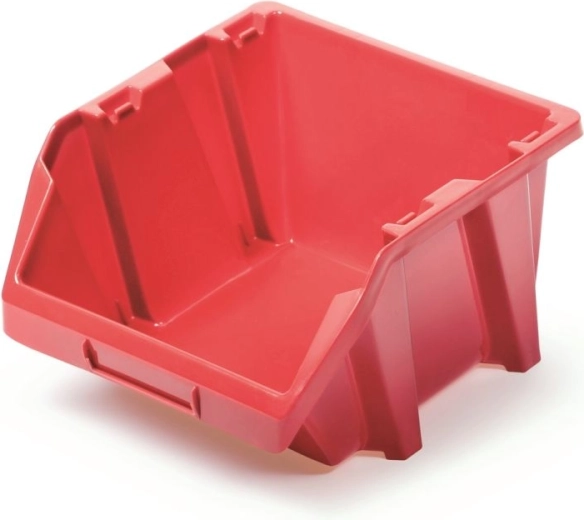Plastic storage box, short 118 × 98 × 70 mm, red