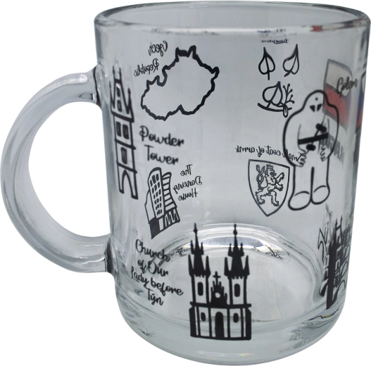Glass Mug 330 ml TOP PRAGUE for Kids