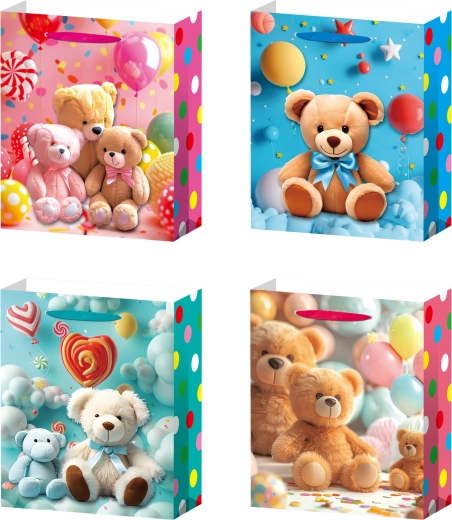 Sac cadeau M avec motif d’ourson pour les tout-petits